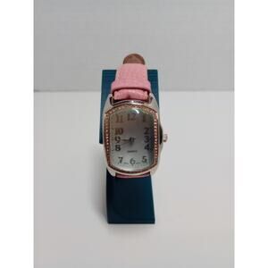 Women's Unbranded Pink Pebble Leather Band Watch Tested **Band Cracking**
